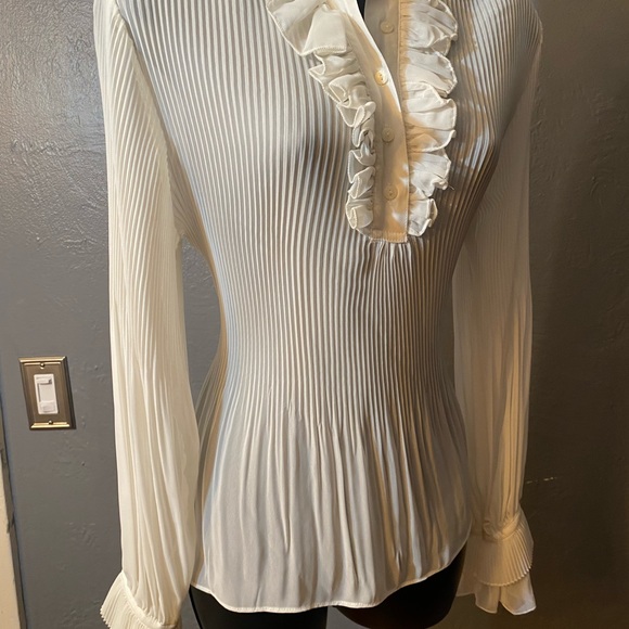 Worthington Sheer off-white Ruffle Blouse - Picture 12 of 16